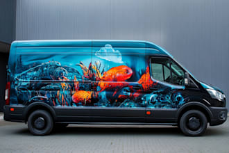 do van wrap design, car wrap design, truck wrap design