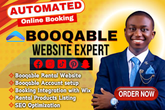 setup booqable rental website design, online booking rental website booqable SEO