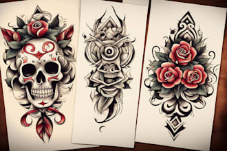 create a custom traditional tattoo style design