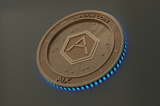 make 3d crypto coin and telegram emoji for cryptocurrency