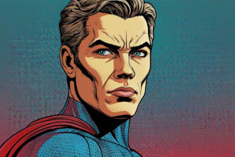 draw comic superhero pop art portraits