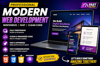 develop professional website  with custom features