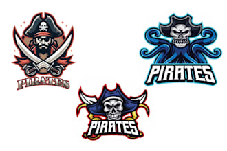 create high quality mascot skull pirates logo