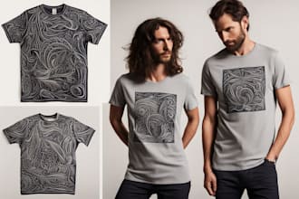 make a linocut tshirt design for brands
