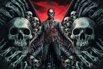 create dark art, horror or skull artworks illustration