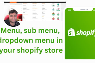 create maga menu, dropdown menu, sub menu, in your shopify store