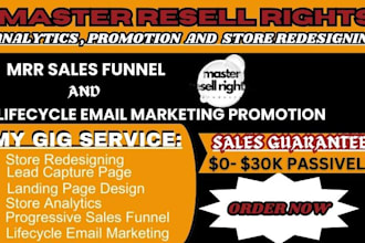 do master resell right, store redesign, analytics and promotion
