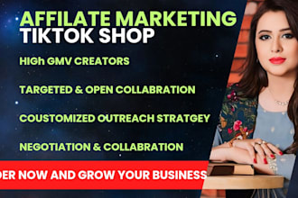 assist you in tiktok shop affiliate marketing and invite influnecers for tts