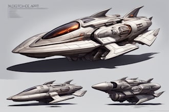 cerate concept art spaceship or vehicle design