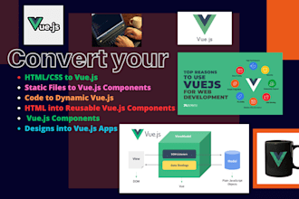 convert your HTML and CSS file into a vue js component