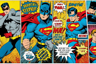 create professional comic superhero pop art portraits