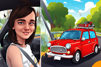 create cool cartoon portraits from car and any vehicle