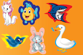 do custom sticker,label design,cute,doodle and cartoon stickers