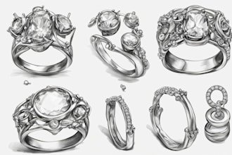 do a quick jewelry sketch design your concept
