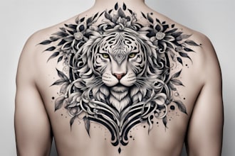 design a tattoo in black and white or in color
