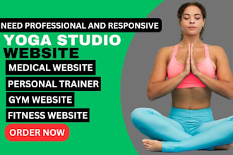 design yoga website for personal trainer, fitness coach gym, wellness business