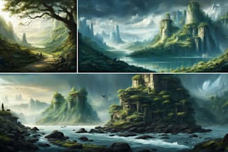 create a professional environmental concept art