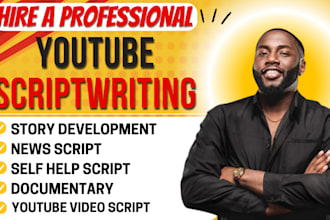 be your scriptwriter, youtube scriptwriter, video scriptwriter, football script