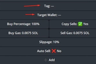 create solana bot to trade token on telegram, copy trade bot, volume bot, sol