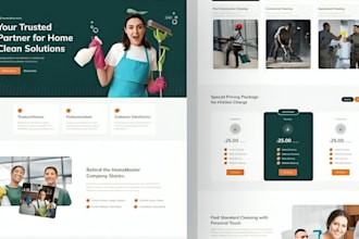 build office, house cleaning service website, design cleaning service website