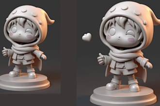 do miniatures, 3d mini figure, 3d statue, 3d doll, short figure for 3d printing