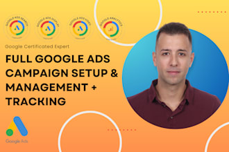 setup and manage your google ads adwords ppc search, shopping and pmax campaigns