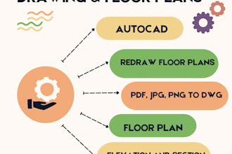 redraw floor plan or blueprint, handdrawn, sketch in plan