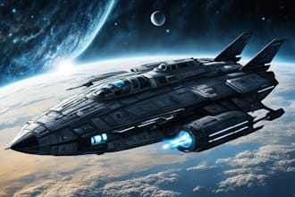 draw sci fi art and spaceship design