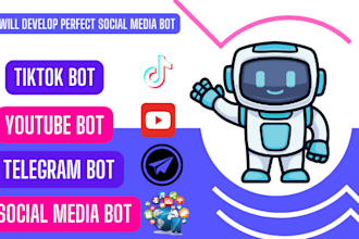 build top python social media bot, youtube bot, telegram bot, website bot