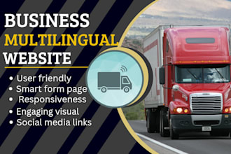 design logistics landing page business logo website, cargo, transport website