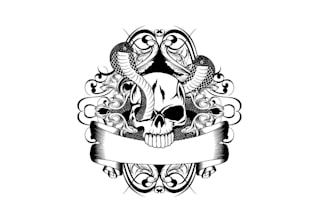 design genuine unique skull tattoo logo