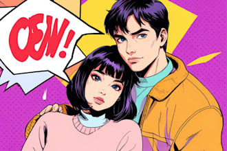 draw comic pop art portrait