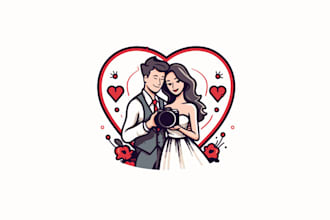 design unique valentine day or wedding logo