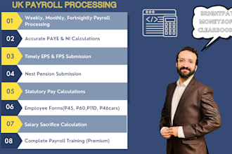 do uk payroll processing, nest pension, p11ds, p60s