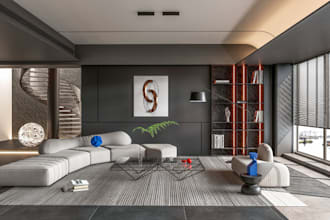 render 3d modeling  photorealistic interior design living room, in lumion,3dsmax