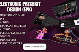 design professional artist epk media kit one sheet speaker kit artist press kit