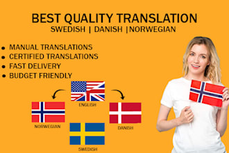 translate english to swedish, norwegian and danish