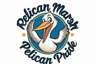 design highest level cartoon pelican logo