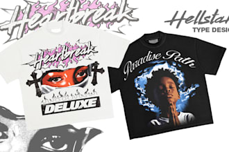 custom streetwear tshirt with hellstar type design