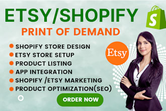 do etsy shopify print on demand dropshipping printful printify etsy shop