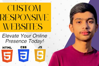 do custom front end design with HTML CSS javascript