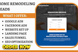 generate home remodeling leads home renovation leads home repair landing page