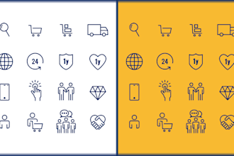 design unique, simple and modern custom icons set