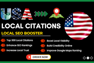 do 300 USA local citations and directory submission for local SEO