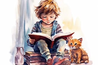 watercolor children storybook illustration