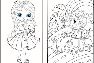 do detailed coloring book page for children