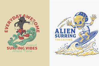 make summer beach vintage logo