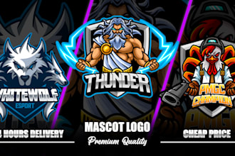 design logo for twitch, kick, esport team gaming and youtube