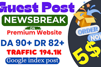 write and publish your article on newsbreak,com and medium,com google index