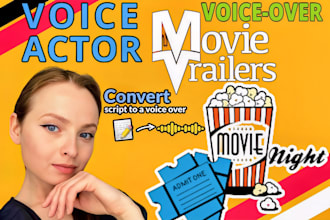 use epic deep voice horror trailer movies as female artist voice over or radio